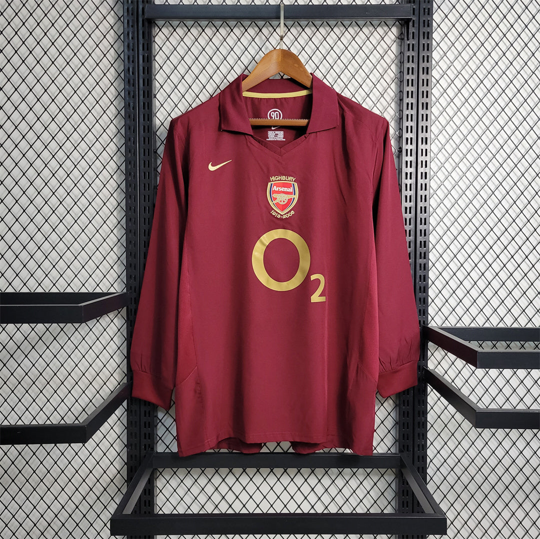 Maillot Domicile Retro Manche Longue Arsenal 2005-2006