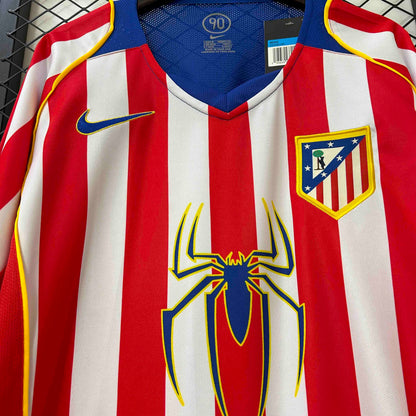 Maillot Domicile Retro Long Sleeve Vintage Manches Longues Atletico Madrid 2004-2005