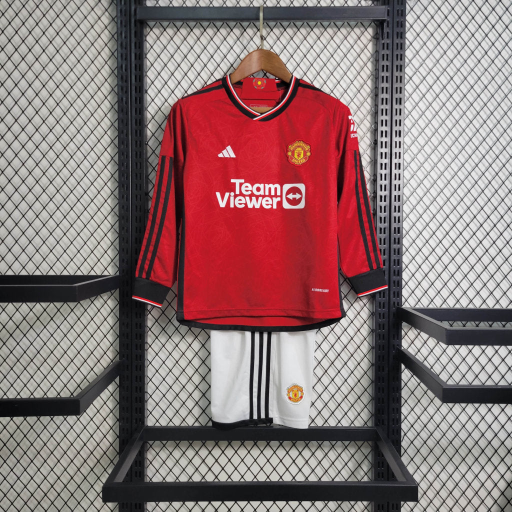 Ensemble Manchester United Domicile Manche Longue Enfant 2023-2024