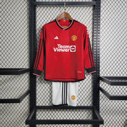 Ensemble Manchester United Domicile Manche Longue Enfant 2023-2024