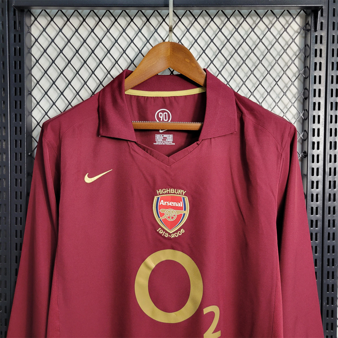 Maillot Domicile Retro Manche Longue Arsenal 2005-2006