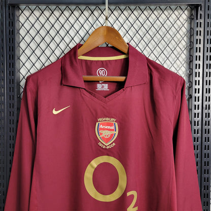 Maillot Domicile Retro Manche Longue Arsenal 2005-2006