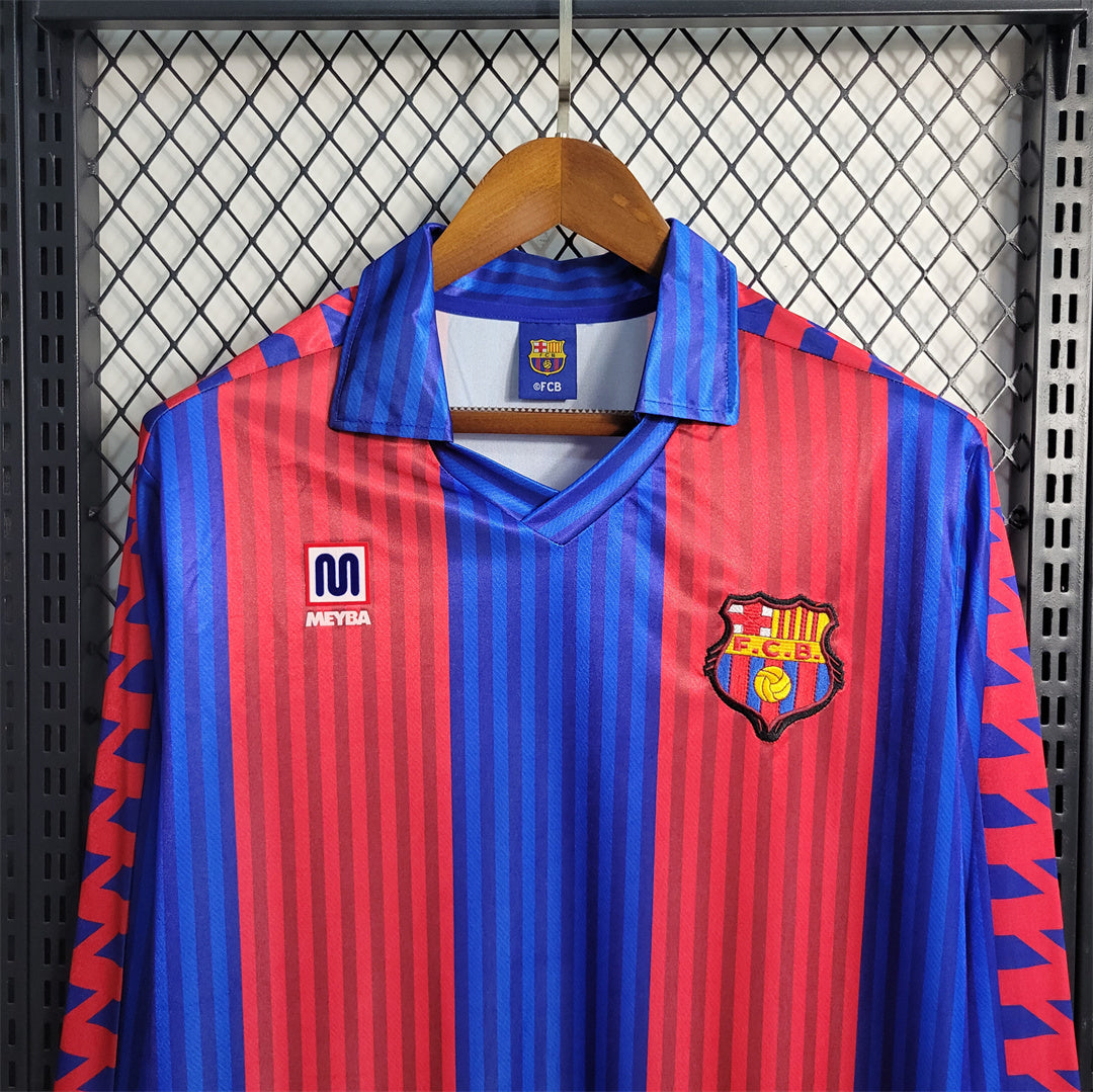 Maillot Domicile Long Sleeve Manches Longues FC Barcelone 1991-1992
