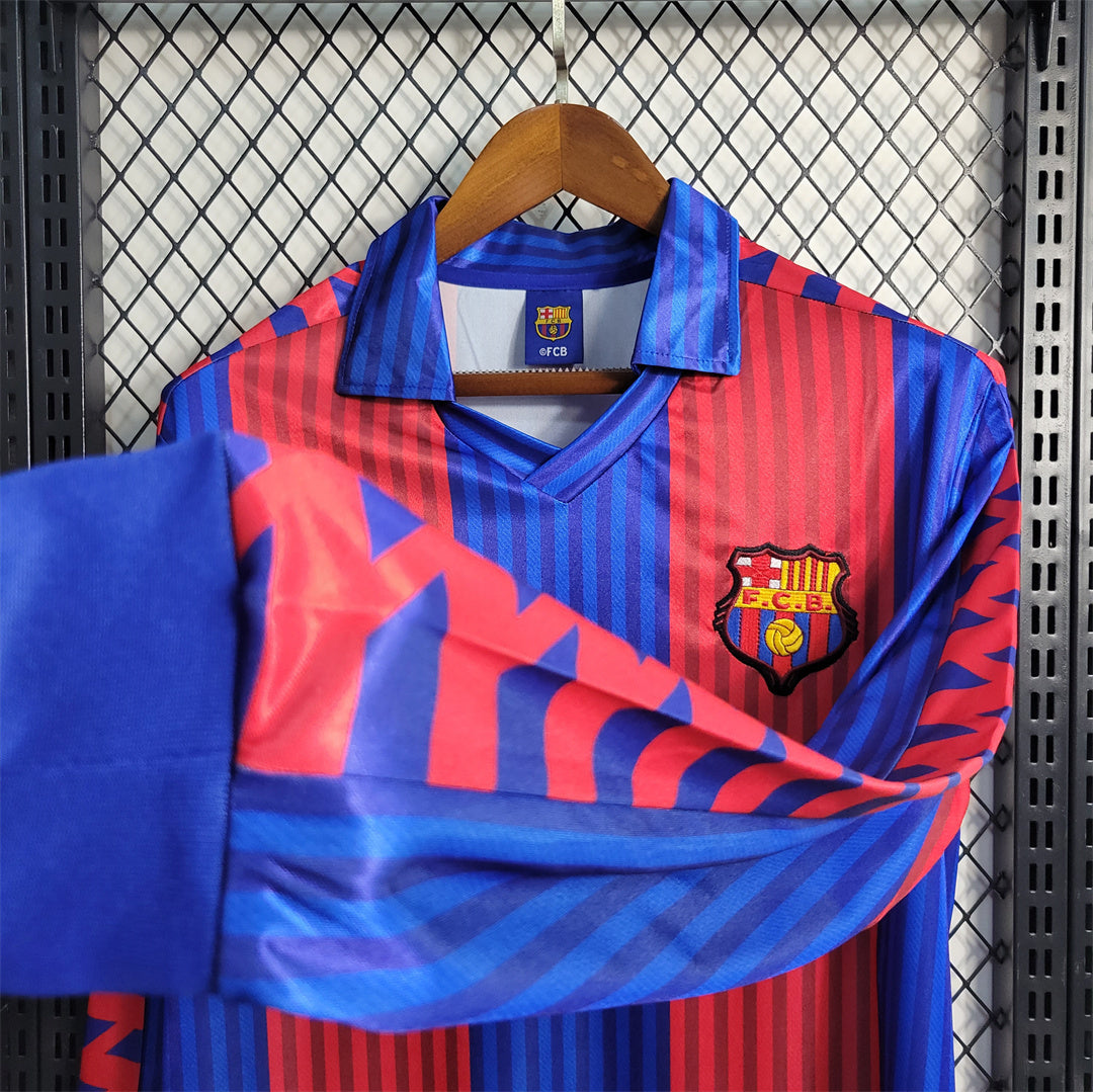 Maillot Domicile Long Sleeve Manches Longues FC Barcelone 1991-1992