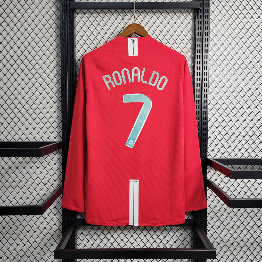 Maillot Domicile Retro Manche Longue Manchester United 2007-2008