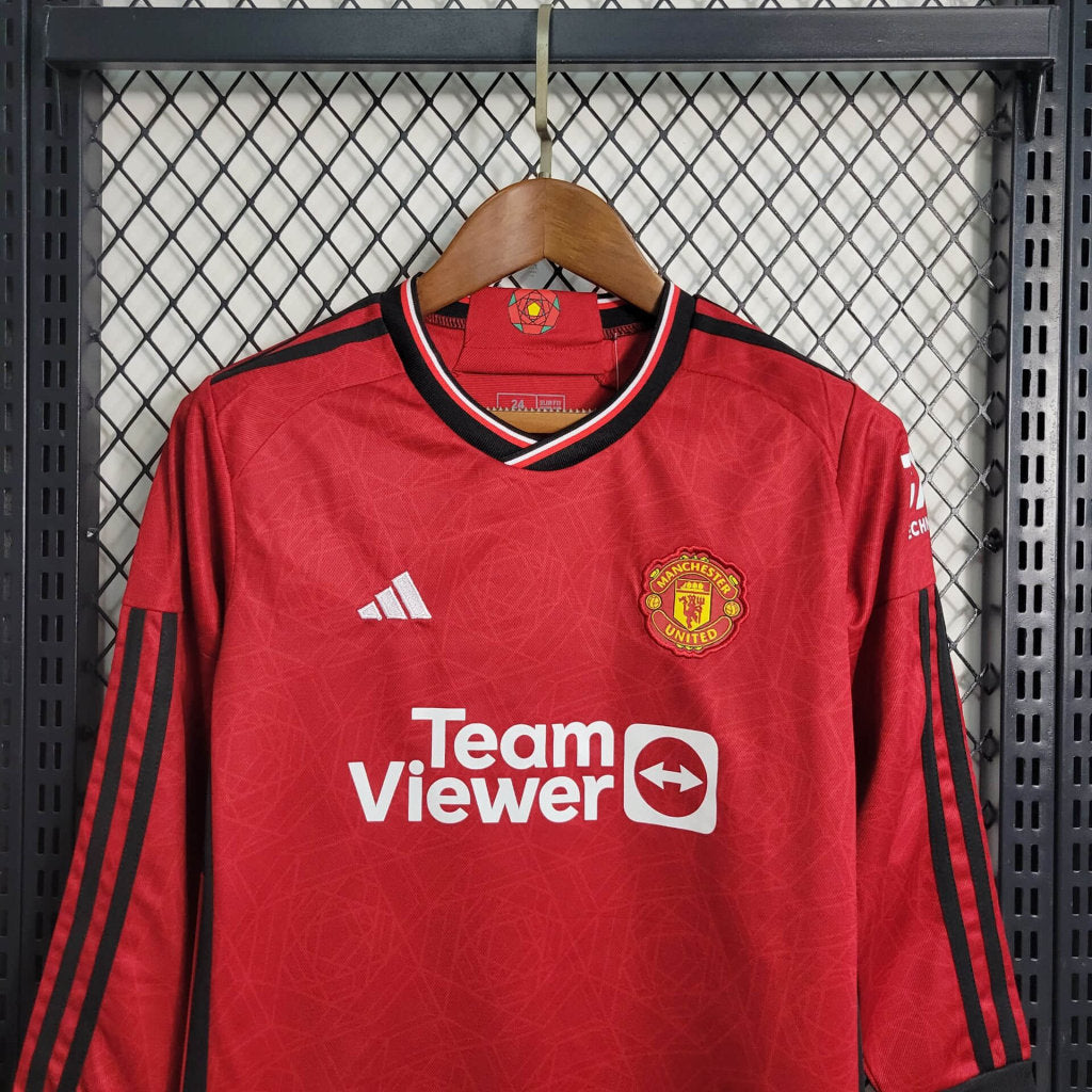 Ensemble Manchester United Domicile Manche Longue Enfant 2023-2024